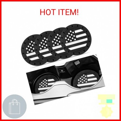 JUSTTOP Car Cup Holder Coaster,American Flag Non-Slip Insert Car Cup Coaster,Car