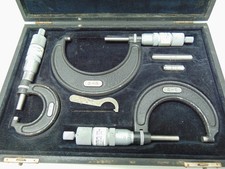 Central Tool Co. Micrometer Set 3 Mics 0 To 1 1 To 2 2 To 3 In Fitted Case