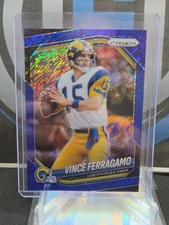 VINCE FERRAGAMO 2025 PANINI PRIZM BLUE SHIMMER FOTL RAMS /35
