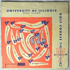 Vintage 1950er University of Illinois Golfplatz unbenutzt Scorekarte