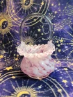 Fenton Vasa Murrhina basket Rose Mist Beautiful LOOK!