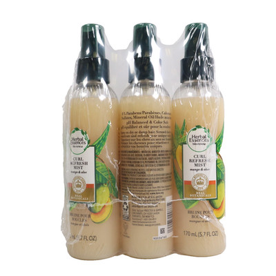 3 PACK Herbal Essences Hair Mist, Curl Refresh, Mango, 5.7 fl oz, Hair Styling