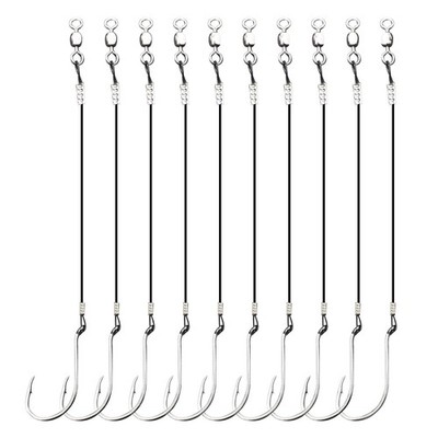 Circle Hooks Rigs,Steel Catfish Hook Rig,Octopus Fishing Hook with Leader,Fis...