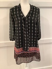 Lily Rose Women’s Size Small Sheer Lined Floral Print Dress