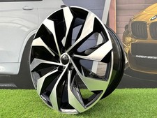 4x R20 Inch 5x112 Skoda Fornax Style Black Polished Wheels : Fits For Enyaq