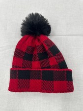 Girls One Size Black And Red Beanie New With Out Tags NWOT