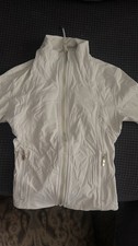 Lululemon Women's White Full Zip Activewear Jacket Size 4 Nylon Pockets