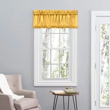 Stacey 15 In. L Polyester/Cotton Balloon Valance in Yellow