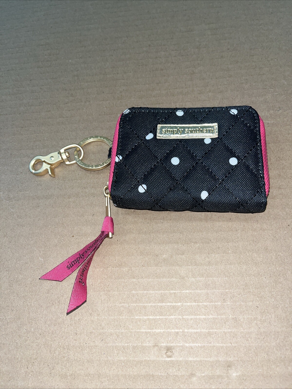 Simply Southern Coin ID Wallet with Key Ring in Black White or Pink  -image
