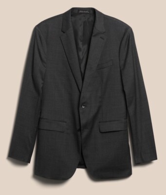BANANA REPUBLIC Wool Nailhead Slim Fit Jacket in Gray/Navy Size 44 R $400