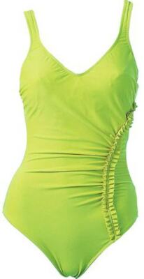 NEU: WOW DESIGNER BADEANZUG mit RÜSCHEN BÜGEL GR. 36 C DIVA lemon grün *034562