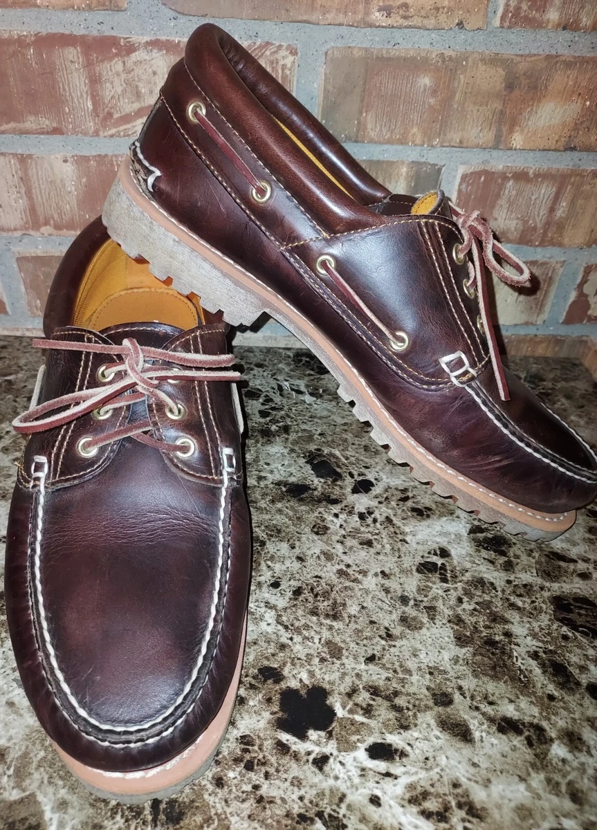 Timberland Classic Lug Sole Boat Shoe Mens sz 13 M 3-Eyelet Brown Heritage 6500A