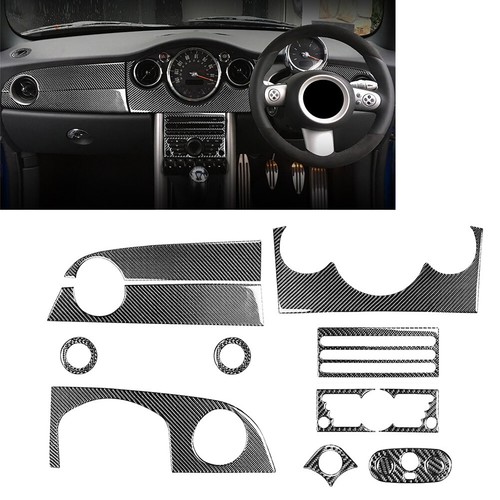 13Pcs Carbon Fiber Interior Accessories Kit For BMW Mini Cooper R50 R53 ...