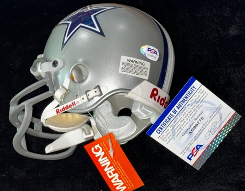 Tex Schramm "HOF 1st GM & President" Signed Autographed Cowboys Mini Helmet PSA - Picture 3 of 4