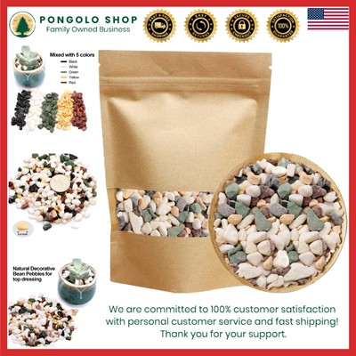 Natural Decorative Pebbles with Pastel Accents - 2.2lbs Garden & Aquarium Rocks