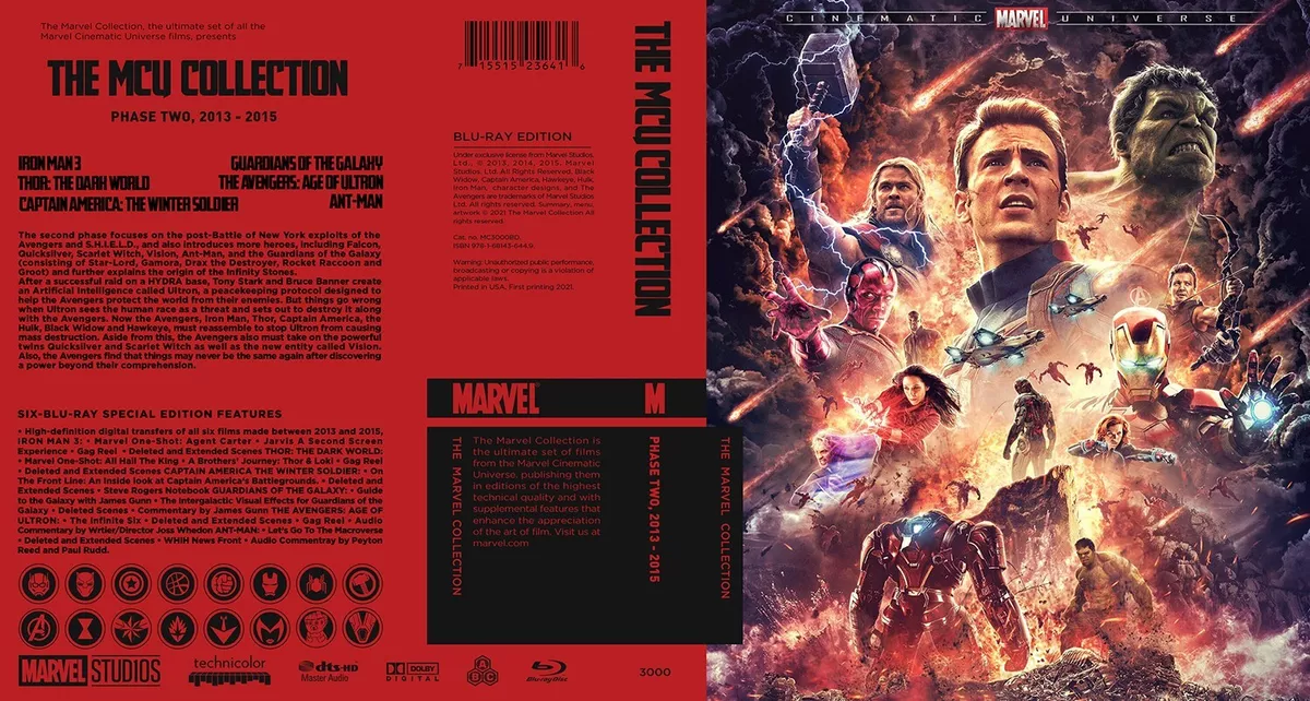 Marvel MCU Collection Phase 1-4 Blu-ray Cover W/ Case (No Discs)