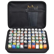 Model Paint Storage Case Compatible with Testors 69 Piece Set Black