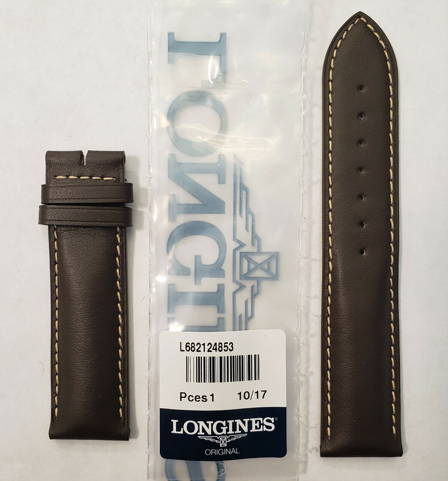 Original Longines 21mm Brown Leather Watch Band Strap # L682124853