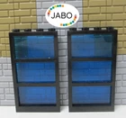 (E9/4/4) LEGO 2x 6160c05 Window Black 1x4x6 Disc Trans Dark Blue 6478