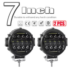 7 Inch Round Led Pods Work Light Bar Driving Fog Headlight Truck Off Road 4wd