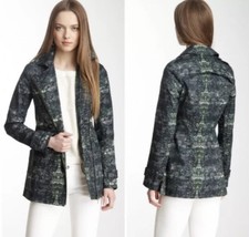 Gryphon New York Women’s Size Xs Green Waterproof Trench Coat Semi Fitted