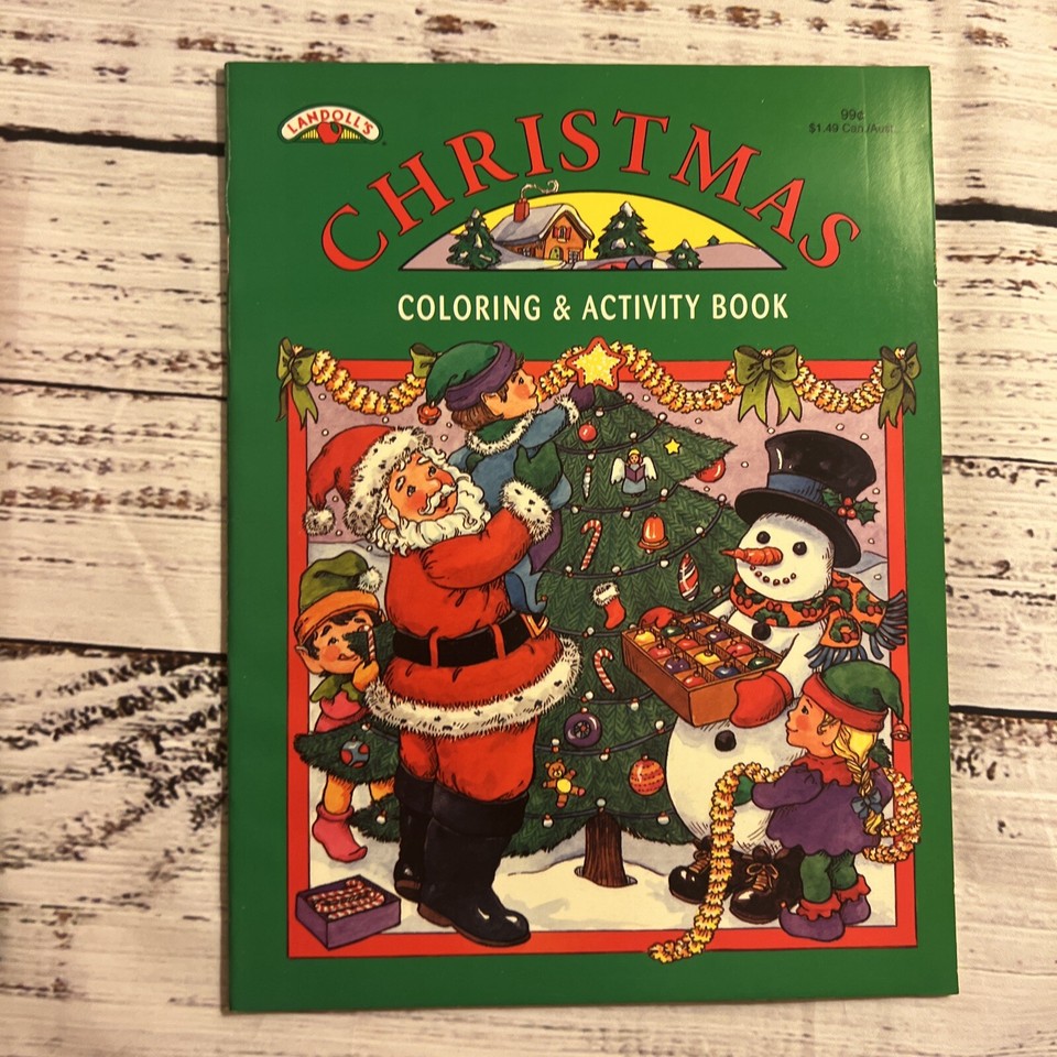 Landoll's Christmas Santa Coloring & Activity Book 1994 Vintage Holiday