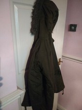 Trespass Parka Jacket Waterproof Winter Coat Fleece Fur Hood Mint Cond Size S