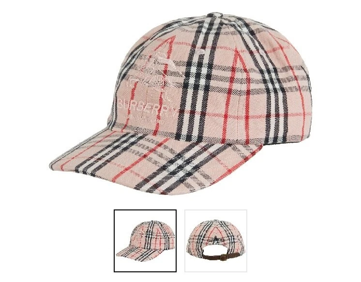 SUPREME x Burberry Pink Denim 6 Panel Baseball Cap Hat SS'22