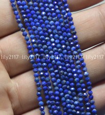 Wholesal Natural 2mm Faceted Blue lapis lazuli Gemstone Round Loose Beads 15.5"