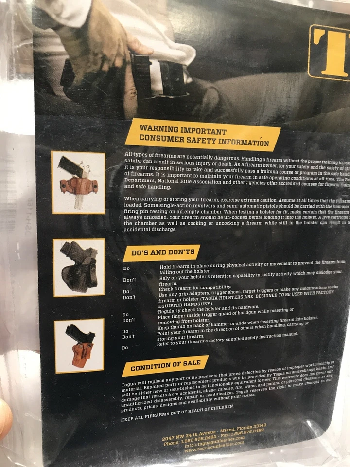 Funda de paleta de cuero marrón para romper pulgar Tagua DSH 1168 LH Kahr PM Series 9 y 40 Foto 3 de 3