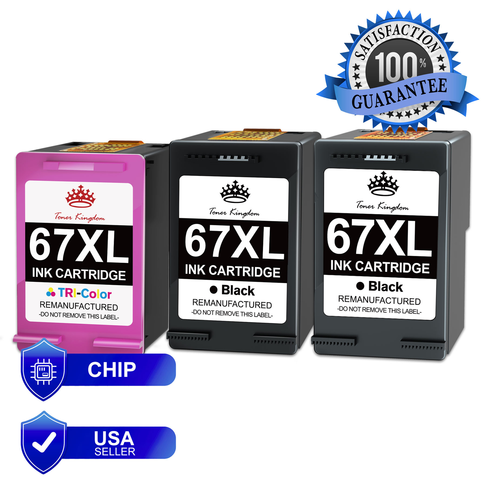 67XL Ink Cartridges for HP Deskjet 2700 2752 2755 4100 4152 4155 4158 E Printers - High Yield Combo Pack-image