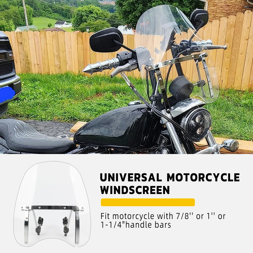 19"x17" Windshield Windscreen Clear For Triumph Bonneville Speedmaster Cruiser - Image 3 of 4