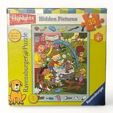 Ravensburger Highlights Hidden Pictures DOG WASH Puzzle 35 Pieces 8x12 Complete