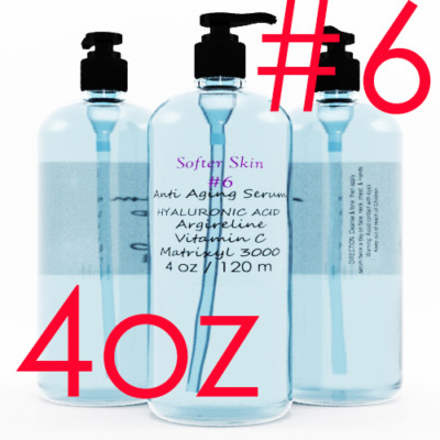 #6 4 OZ 100% Pure Hyaluronic Acid with Vitamin C  Argireline & Matrixyl 3000