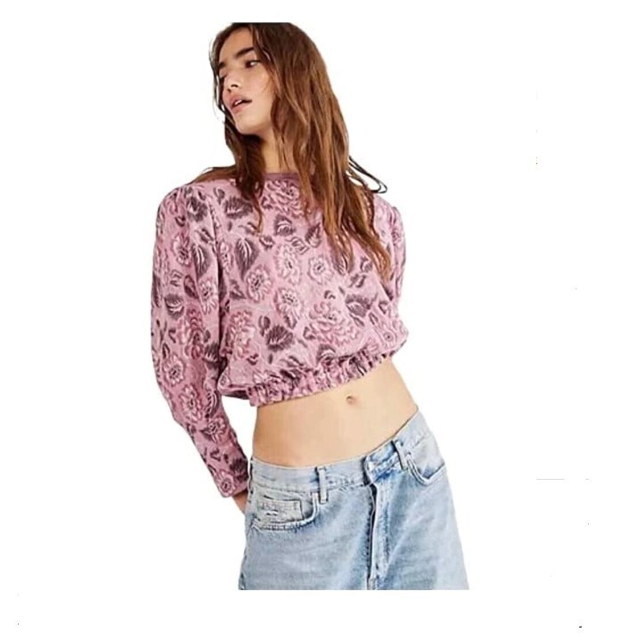 トップス K Free People Womens No Ordinary Top in Dusty Rose Combo Size XL