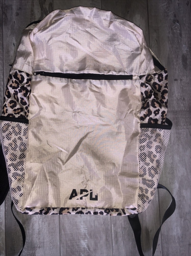 APL Athletic Propulsion Labs Packable Backpack Leopard Beige EUC Lightweight EUC