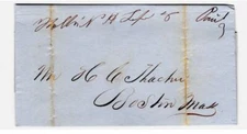 0137----1854 John H. Cutter signed letter bourbon maker Hollis New Hampshire