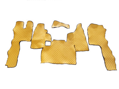 24/7Auto Set Completo Tappetini + Copertura Motore Per Scania R Nextgen (dal 09/2016) – Ecopelle Champagne Con Bordo Nero, Guida A Sinistra - 4
