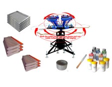 Full Kit 6 Color Screen Printer Kit Professional Press Kit w/Supplies High Yield