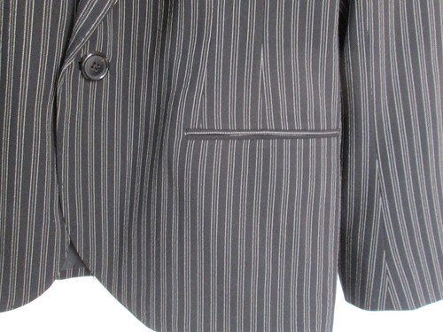 RALPH LAUREN Collection Purple Label 100% Wool Black Striped Blazer Size 12 - Picture 4 of 8