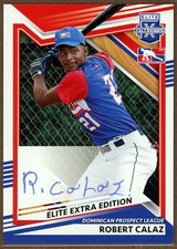 2022 Panini Elite Extra Baseball On Card Auto Robert Calaz DPL Prospect