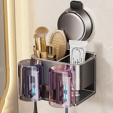 Suction Cup Toothbrush Holders for Bathroom,Wall Mounted Toothbrush Holder Se...