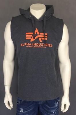 Alpha Industries Basic Hooded Tank Charcoal Heather Gr. M