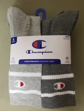New Champion Mens 5 Pair  Multi Color Athletic Crew Socks.