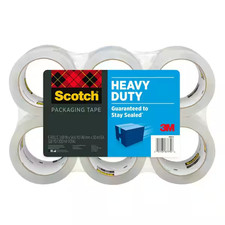 Scotch Heavy Duty Shipping Tape, 6 Rolls/Pack, 1.88" x 54.6 yds, Clear 38506 ..