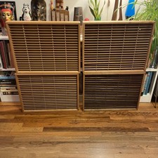 Lot Of 4 Napa Valley 100 Capacity Wood Cassette Tape Storage Racks 400 Total