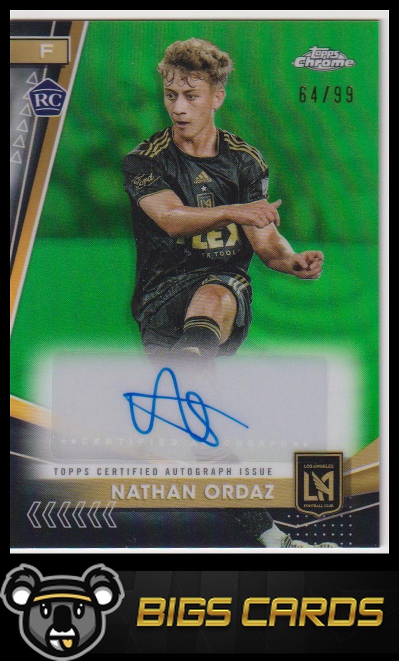 2024 Topps Chrome MLS #CA-NO Nathan Ordaz Chrome Autographs Green #/99