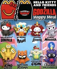 2026 McDonald s Hello Kitty Godzilla Happy Meal Figure Set of 8