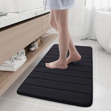 Buganda Memory Foam Bath Mat, 44" x 24", Ultra Soft and X Black