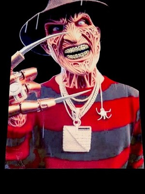 POLO Freddy  Krueger- Graphic T-Shirt Xl LONG SLEEVE..Rhinestones